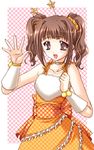  blush brown_eyes brown_hair cute_&amp;_girly_(idolmaster) dress idolmaster idolmaster_(classic) idolmaster_1 mini_morning_(idolmaster) open_mouth ryuuga_shou solo takatsuki_yayoi twintails 