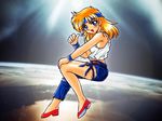  artist_request asymmetrical_clothes blonde_hair cutoffs denim headband jeans lune_zoldark pants single_pantsleg solo super_robot_wars super_robot_wars_original_generation super_robot_wars_the_lord_of_elemental torn_clothes torn_jeans torn_pants 