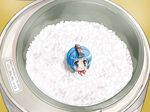  binchou-tan binchou-tan_(character) cup ekusa_takahito food food_on_face in_container in_cup in_food minigirl personification rice rice_cooker solo 