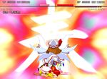  :3 artist_request blonde_hair brown_hair character_name engrish fake_screenshot fighting_game flandre_scarlet gouki headwear lily_white multiple_girls parody ranguage shun_goku_satsu street_fighter touhou wings 