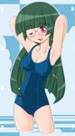  artist_request green_hair one-piece_swimsuit pani_poni_dash! school_swimsuit solo swimsuit tachibana_rei 