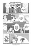  blush cardigan coat comic couch door english fate_testarossa greyscale hard_translated indoors long_hair long_sleeves lyrical_nanoha mahou_shoujo_lyrical_nanoha mahou_shoujo_lyrical_nanoha_a's mikage_takashi monochrome multiple_girls open_door school_uniform seishou_elementary_school_uniform short_hair stairs takamachi_nanoha translated twintails two_side_up very_long_hair waiting_room wavy_mouth 