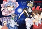  anime_coloring apron ascot bat_wings blonde_hair blue_hair book bow braid broom broom_riding brown_eyes brown_hair full_moon hair_bow hakurei_reimu hat izayoi_sakuya kirisame_marisa lavender_hair long_sleeves maid maid_headdress matsukura_nemu mob_cap moon multiple_girls patchouli_knowledge pink_eyes purple_hair red_eyes remilia_scarlet ribbon silver_hair socks the_embodiment_of_scarlet_devil touhou translation_request twin_braids wings witch_hat 