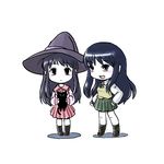  artist_request cat kurusugawa_ayaka kurusugawa_serika long_sleeves multiple_girls pleated_skirt school_uniform siblings sisters skirt to_heart twins 