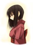  black_hair brown_eyes copyright_request japanese_clothes jirou_(chekoro) profile solo 