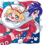  artist_request christmas ciel long_sleeves lowres multiple_girls nanako_(melty_blood) santa_costume thighhighs tsukihime 