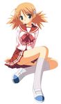  artist_request long_sleeves pleated_skirt sasamori_karin school_uniform serafuku skirt solo to_heart_2 