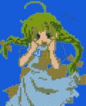  artist_request dragon_quest green_hair me-tan mosaic_art os-tan pixel_art solo 