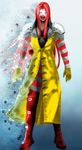  final_fantasy final_fantasy_vii final_fantasy_vii_advent_children long_sleeves lowres male_focus mcdonald's parody ronald_mcdonald sephiroth solo 