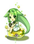  chibi green_eyes green_hair izumi_rei plant potted_plant saya saya_no_uta smile solo 