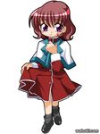  amano_mishio chibi kanon long_sleeves red_skirt skirt solo watsuki_ayamo 