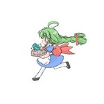  98se-tan animated animated_gif green_hair lowres me-tan os-tan running solo thighhighs 
