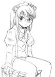  2k-tan artist_request glasses greyscale long_sleeves monochrome os-tan sitting solo 