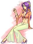  artist_request bellbottoms dancer faris_scherwiz final_fantasy final_fantasy_v front-tie_top high_heels lowres midriff shoes solo 