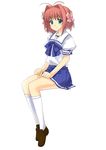  invisible_chair kimi_ga_nozomu_eien loafers mizuki_makoto red_hair school_uniform shoes sitting solo suzumiya_haruka 