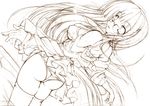  apa-revo ass bra breasts copyright_request covered_nipples dutch_angle glasses long_hair looking_back medium_breasts monochrome panties sketch solo thighhighs underwear undressing very_long_hair wind wind_lift 
