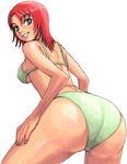  ass bra green_bra green_eyes green_panties juliet_nao_zhang lingerie my-otome nigou panties red_hair solo thighs underwear underwear_only 