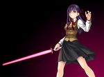  energy_sword fate/stay_night fate_(series) homurahara_academy_uniform matou_sakura norizou_type-r solo sword weapon 