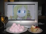  2d_dating alcohol ana_coppola cake candle food ichigo_mashimaro light lonely marshmallow pastry photo wine 