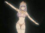  animated animated_gif armband armlet bangs bikini black_background bracelet breasts cleavage cleavage_cutout cowboy_shot dancer dancing erola_suppaatoka gypsy highleg highleg_bikini highleg_swimsuit honoo_no_labyrinth hypnotic jewelry long_hair looking_at_viewer lowres medium_breasts navel neck_ring outstretched_arms purple_bikini revealing_clothes screencap silver_hair simple_background solo standing string_bikini swimsuit thighhighs thighlet tiara 