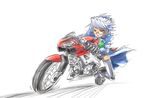  2k-tan artist_request glasses ground_vehicle motor_vehicle motorcycle os-tan riding solo thighhighs 