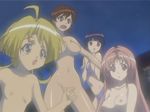  blonde_hair breasts brown_eyes brown_hair flat_chest girls_bravo green_eyes kojima_kirie koyomi_hare_nanaka large_breasts long_hair miharu_sena_kanaka multiple_girls nipples nude onsen pink_hair purple_hair screencap short_hair tomoka_lana_jude 