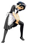  abe_osami copyright_request dressing maid md5_mismatch short_hair simple_background solo thighhighs white_background 