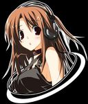  blush brown_hair copyright_request headphones kagome_(traumatize) lowres solo 