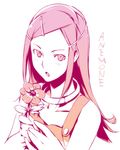  anemone_(eureka_seven) anemone_(flower) blush character_name eureka_seven eureka_seven_(series) face flower hair_ornament hairclip jewelry kyo_(kuroichigo) long_hair monochrome necklace object_namesake pink solo 