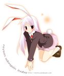  animal_ears arata_toshihira bunny_ears bunny_tail engrish long_sleeves ranguage red_eyes reisen_udongein_inaba solo tail touhou 