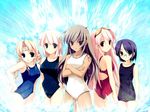  artist_request atsumi_hina back blonde_hair blue_eyes blue_hair brown_eyes brown_hair drill_hair game_cg glasses hitomi_sena hitomi_yomi long_hair mika_bluemeir_polish multiple_girls one-piece_swimsuit pink_hair purple_eyes school_swimsuit short_hair sukumizu_2 swimsuit tattoo yasukouchi_kae 