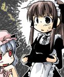  alternate_costume cosplay enmaided hair_tubes hakurei_reimu hat long_sleeves maid mob_cap multiple_girls remilia_scarlet sasane touhou 