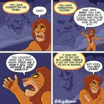  5_fingers anthro anthrofied claws collegehumor comic disney duo felid hair lion mammal mane mufasa nude open_mouth pantherine red_hair simba text the_lion_king whiskers 