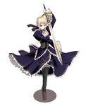  alternate_costume artoria_pendragon_(all) blonde_hair caliburn excalibur fate/stay_night fate_(series) green_eyes long_sleeves puffy_sleeves saber satomi solo sword thighhighs weapon 