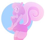  animal_crossing anthro breasts clothed clothing female hair kokobuttz mammal nintendo peanut_(animal_crossing) pink_hair rodent sciurid simple_background solo video_games 