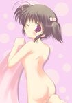  ass from_behind kisaki_yuu nude one_eye_closed solo to_heart_2 towel yuzuhara_konomi 