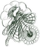  amamizu_(myofuu_kai) flower kazami_yuuka monochrome plaid plaid_skirt plaid_vest skirt skirt_set solo sunflower touhou umbrella vest 