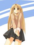  blonde_hair brown_eyes copyright_request jirou_(chekoro) long_hair long_sleeves solo twintails 