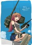  antennae cannon gun mecha_musume original pinzu solo turret type_74_(personification) weapon 