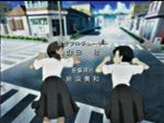  2girls animated animated_gif black_hair blood+ bloodplus blurry from_behind gif lowres multiple_girls otonashi_saya ponytail school_uniform screencap serafuku short_hair short_sleeves skirt 