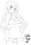  aoi_kumiko character_request copyright_request gloves greyscale lingerie long_hair monochrome thighhighs underwear 