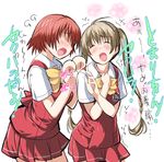  bangs kashimashi kurusu_tomari multiple_girls osaragi_hazumu red_hair school_uniform shinomiya_kouhei translated yuri 