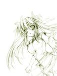  jo_(overture) long_hair looking_at_viewer mabinogi monochrome nao_(mabinogi) solo 