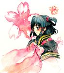  bow gensou_suikoden gensou_suikoden_v lyon pink_bow solo traditional_media watercolor_(medium) 