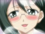  animated animated_gif blush glasses joshi_kousei lowres panties pantyshot satou_ayano screencap slapping solo underwear 