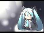  aqua_hair chibi detached_sleeves hatsune_miku katami_shinta letterboxed long_hair necktie skirt solo twintails very_long_hair vocaloid |_| 