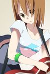  bad_id bad_pixiv_id bracelet brown_eyes brown_hair casual guitar hirasawa_yui instrument jewelry k-on! listen!! short_hair solo tomcat 