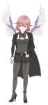  alternate_costume animal_ears bad_id bad_pixiv_id black_nails bridal_gauntlets full_body high_heels highres hikimaru legs mystia_lorelei nail_polish no_hat no_headwear pantyhose pink_hair shoes short_hair solo standing touhou transparent_background winged_shoes wings 