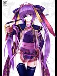  eyepatch highres long_hair purple_eyes purple_hair riding_crop sangokushi_taisen solo thighhighs touhaku very_long_hair yuuki_kira 
