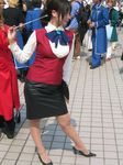  chocoball cosplay highres kazami_mizuho long_sleeves onegai_teacher pantyhose photo pointer real_life solo 